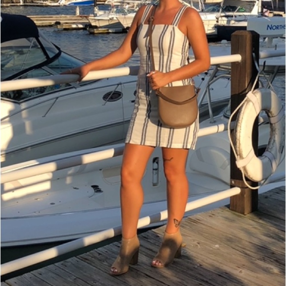 Blue & white striped dress